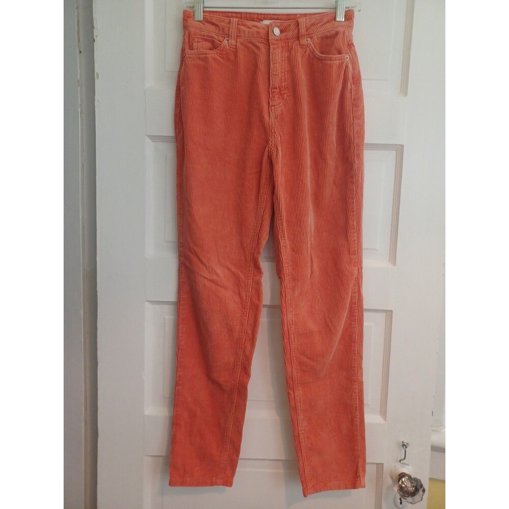 BDG Urban Outfitters orange corduroy pants women's 26 Mom high rise retro Y2K